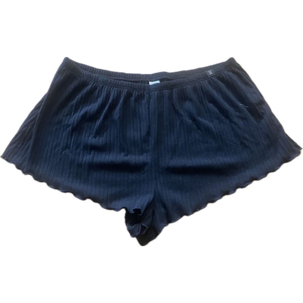 Savage X Fenty Black Booty Scalloped Edge Shorts Women’s Reg Size XL ST872